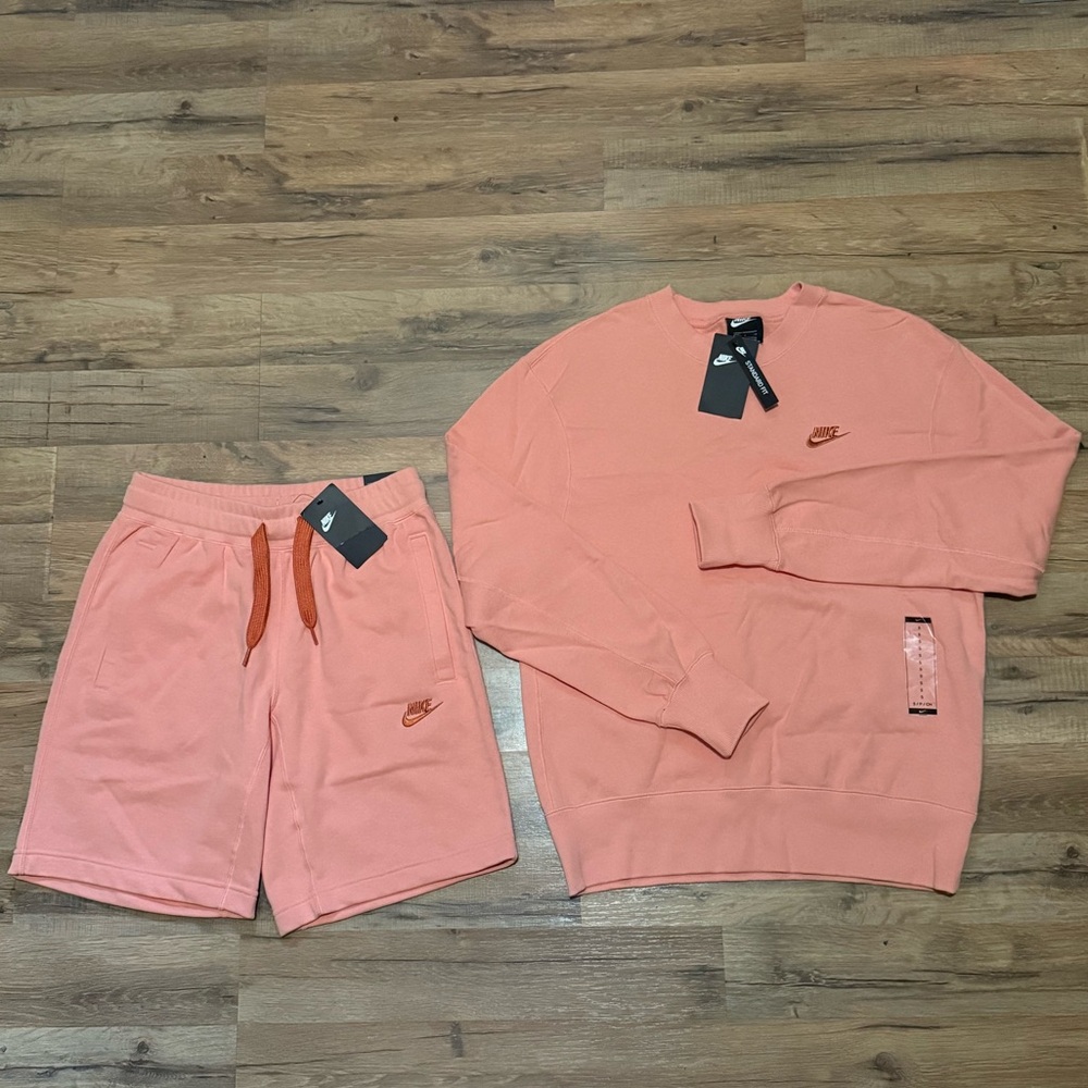 2017 Nike Crewneck Sweatshirt Shorts Matching Set Sweatsuit